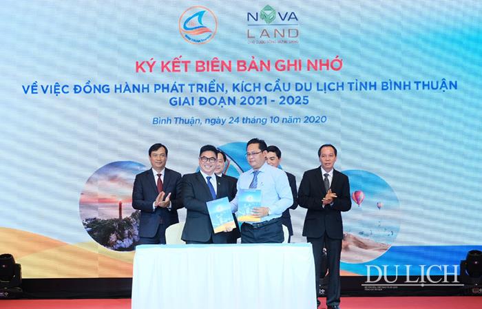 Lễ ký kết Bản ghi nhớ hợp tác giữa Sở VHTTDL Bình Thuận cùng Tập đoàn Novaland. Ảnh: Thế Phi